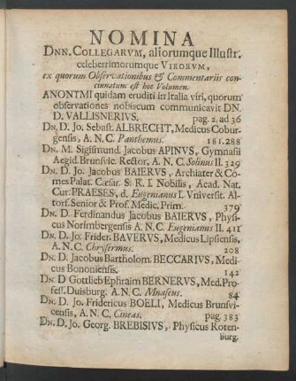 Nomina Dnn. Collegarum, ...
