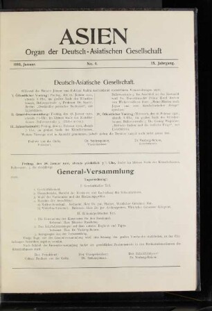 General-Versammlung.