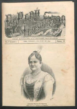 [Retrato de] Antonia Moreno de Cáceres : Esposa de S. E. el Presidente de la República.