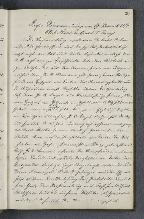 Grosse Versammlung am 19. Novemb 1897. Club-Local des Onkel J. Franzl.