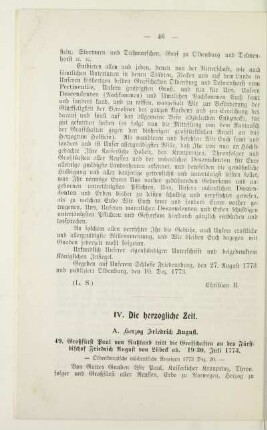 IV. Die herzogliche Zeit