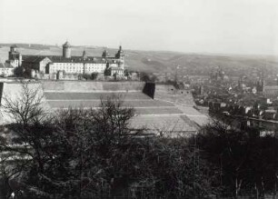 Würzburg, Festung Marienberg : Würzburg. Festung Marienberg. Ansicht über die Leisten von Südsüdwesten