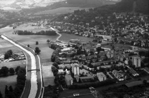 Freiburg, Littenweiler: Siedlung Unteres Grün mit Dreisam