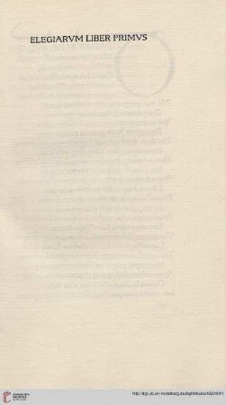 Elegiarum liber primus