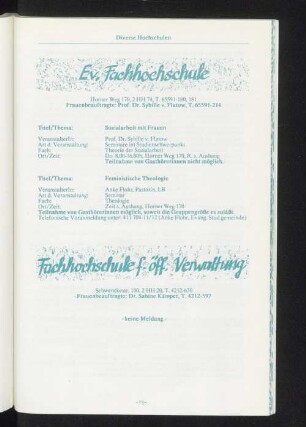 Fachhochschule f. öff. Verwaltung