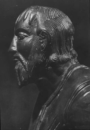 Erfurt, Dom Beatea Mariae Virginis (Marienkirche), Leuchterträger, sog. Wolfram (Bronze), Kopf