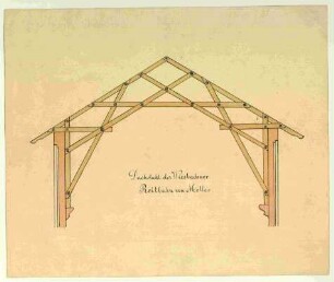 Konstruktionszeichnung für einen Englischen Dachstuhl