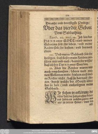 Die acht und dreissigste Predigt/ Uber das vierdte Gebott Vom Sabbathtag.