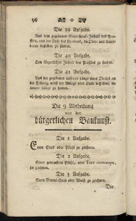 Die 9 Abtheilung von der bürgerlichen Baukunst.