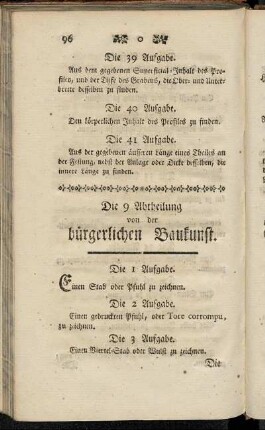 Die 9 Abtheilung von der bürgerlichen Baukunst.