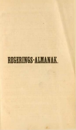 Regerings-Almanak