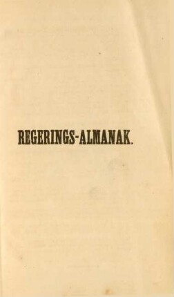 Regerings-Almanak