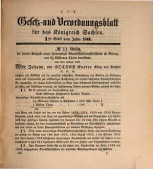 Gesetz- und Verordnungsblatt für das Königreich Sachsen. 1862