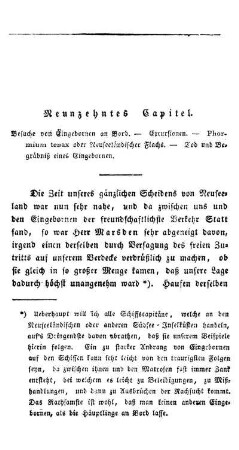 Neunzehntes Capitel - Besuche von Eingebornen an Bord - Excursionen - Phormium tenax oder Neuseeländischer Flachs - Tod und Begräbniß eines Eingebornen...