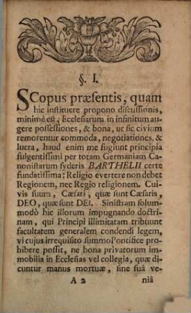 Brevis discussio quaestionis an Princeps possit sine praevio Pontificis Concensu generalem Amortizationis valide stautere Legem