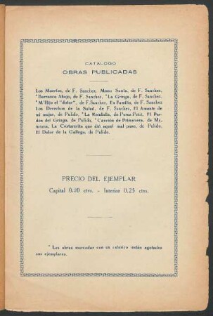 Catálogo obras publicadas