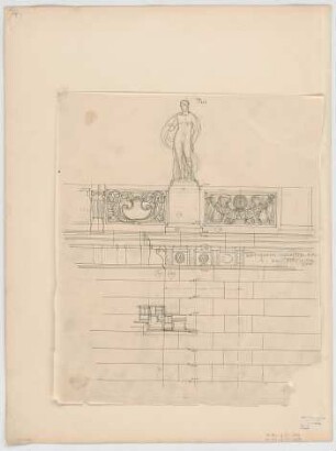Thiersch, Friedrich von; Wiesbaden; Kurhaus - Hauptgesims im Ostmittelbau (Teilansicht)
