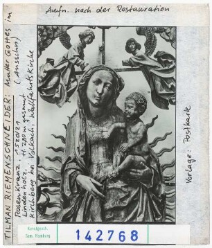 Riemenschneider: Madonna im Rosenkranz nach Restaurierung. Kirchberg bei Volkach, Wallfahrtskirche