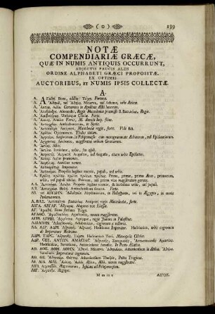 Notae Compendiariae Graecae, Quae In Numis Antiquis Occurrunt, Adjectis Pausis Aliis ...