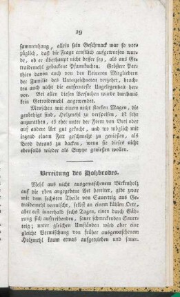 Bereitung des Holzbrodes.
