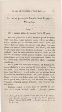 51-99 De vita et praeceptis Ioannis Scoti Erigenae : pars prior