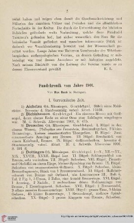 9: Fundchronik vom Jahre 1901