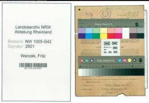 Entnazifizierung Fritz Wenzek , geb. 08.11.1911 (Schneider)