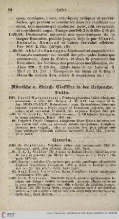 Römische u. Griech. Klassiker in der Ursprache (Nr. 1997 - 2096)