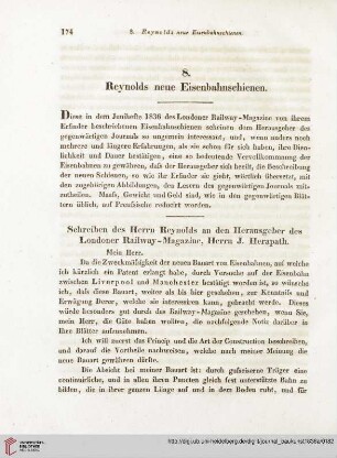 10: Reynolds neue Eisenbahnschienen