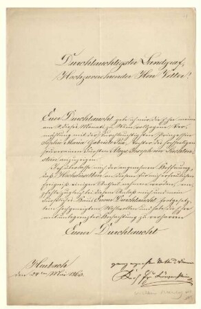 Vermählungsanzeige mit Unterschrift