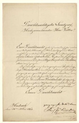 Vermählungsanzeige mit Unterschrift