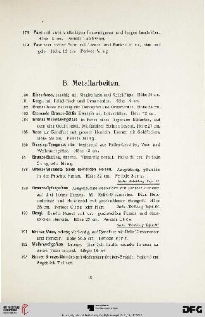 Metallarbeiten (Nr. 180-316)