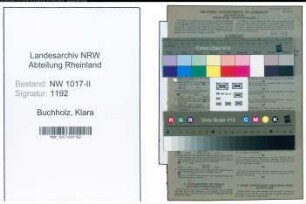 Entnazifizierung Klara Buchholz , geb. 07.05.1895 (Buerohilfe)
