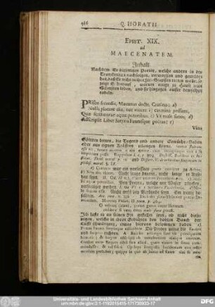 Epist. XIX. ad Maecenatem.