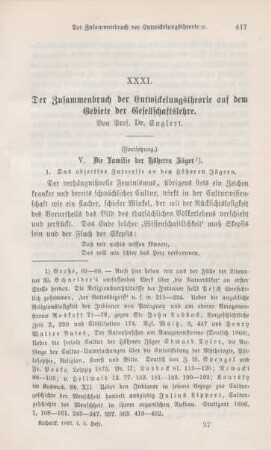 417-439 Der Zusammenbruch der Entwicklungstheorie auf dem Gebiete der Gesellschaftslehre : III.