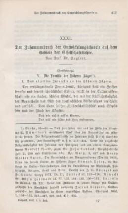 417-439 Der Zusammenbruch der Entwicklungstheorie auf dem Gebiete der Gesellschaftslehre : III.