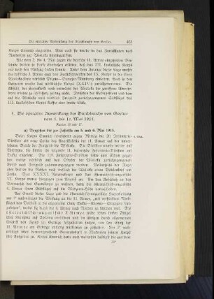 3. Die operative Auswirkung des Durchbruchs von Gorlice vom 5. bis 10. Mai 1915.