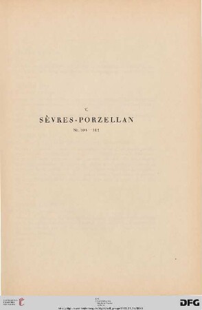 Sèvres- Porzellan (Nr. 104-115)