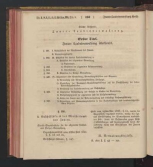 Dritter Abschnitt. Innere Landesverwaltung.