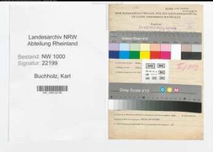 Entnazifizierung Karl Buchholz, geb. 01.02.1911 (Wissensch.Assistent)