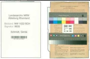 Entnazifizierung Gerda Schmidt , geb. 05.07.1891 (Fuersorgerin)