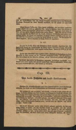Cap. III. Von Accise-Freyheiten und Accise-Bonificationen.