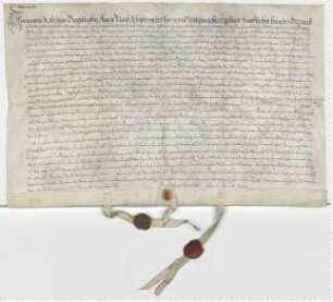 Ehestiftung des Caspar Lafferdes und Catrine Gloden, besiegelt von den Ratsmannen Hartwig Semmelbecker und Georg Tobing.