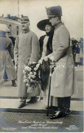 Ernst August von Braunschweig mit seiner Braut und seinem Vater