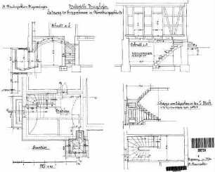 Inzigkofen: Empfangsgebäude Verwaltungsgebäude Treppenhaus (Grundriß,Schnitte)