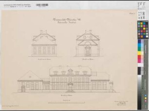 Münster (Münster) Botanisches Institut der Universität (Heizungs- und Leitungsanlage) Blatt 4 Ansichten 1914 1 : 100 58 x 77 Lithographie: Bogdan Gisevius, Berlin Weißgerber KSM Nr. 1485,4