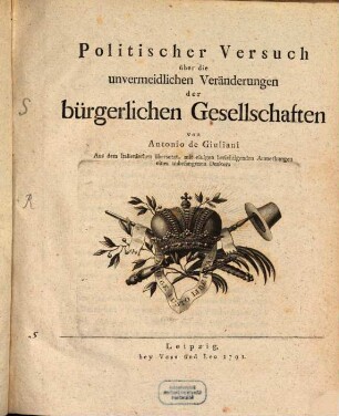 Politischer Versuch über die unvermeidlichen Veränderungen der bürgerlichen Gesellschaften