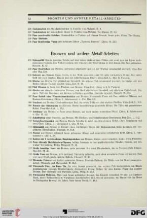Bronzen und andere Metall-Arbeiten (Nr. 301-359)