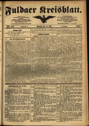 Ausgabe vom Montag, den 18. Mai 1908.