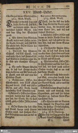 XXV: Abend-Lieder